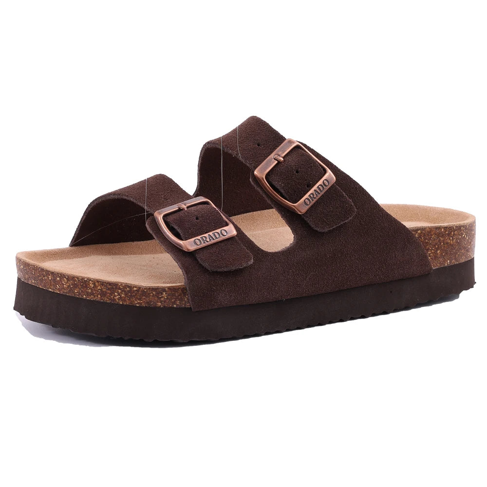Shevalues Suede Clogs For Women Men Summer Cork Mules Soft Footbed Sandals With Arch Support  New Leisure Fashion Genuine Clogs