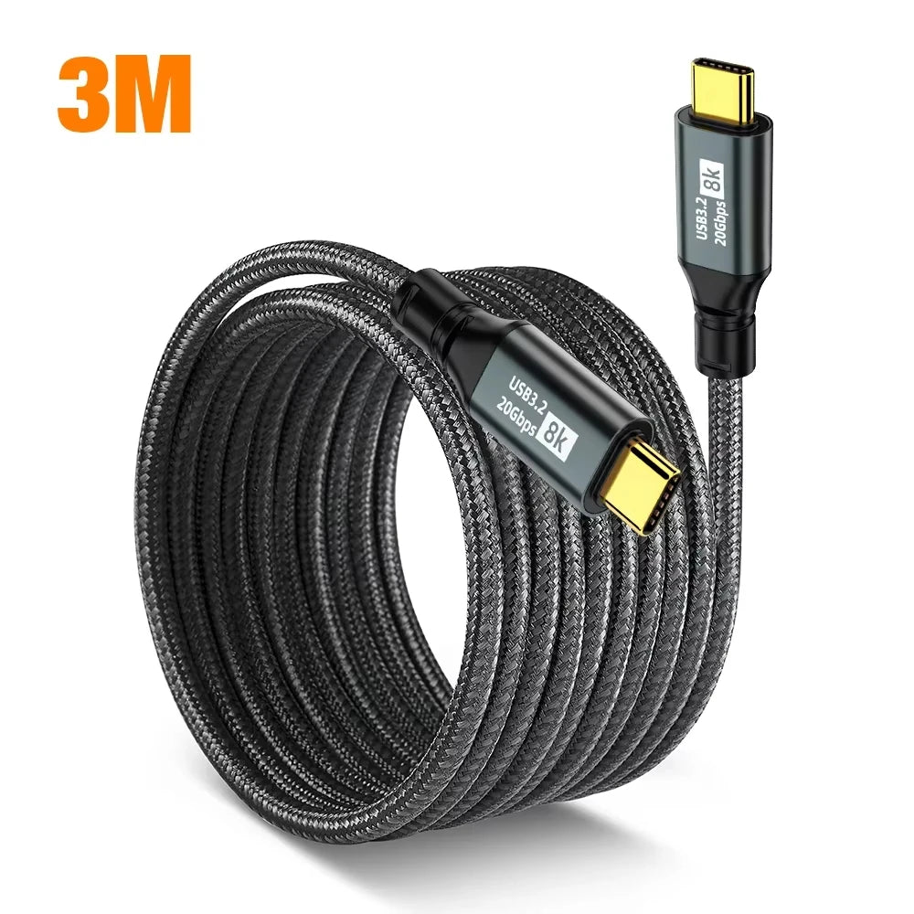 High-Speed USB 3.2 Type C to Type C Cable | 8K Video & Fast Charging