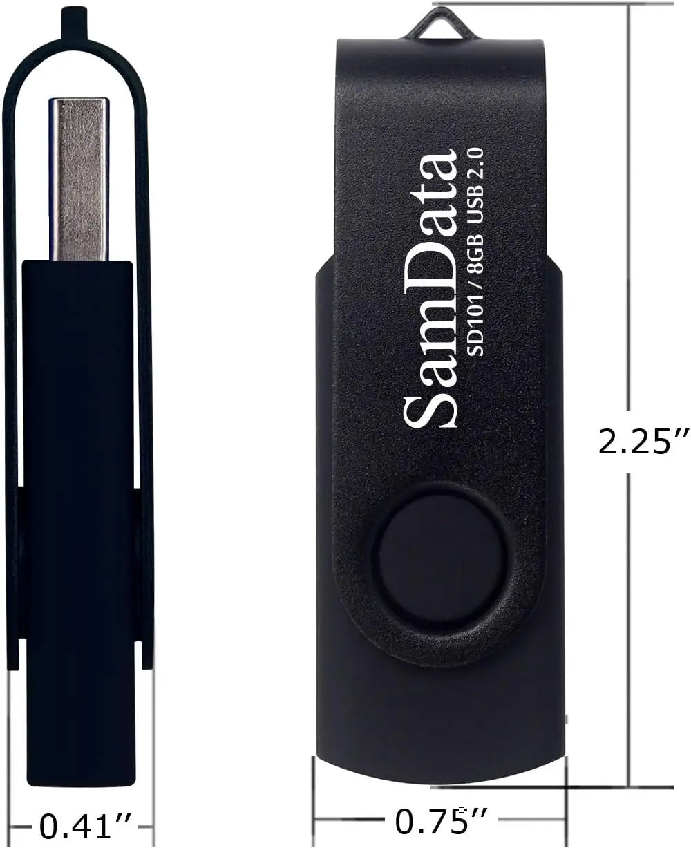 8GB USB Flash Drive with LED Indicator | Swivel Design & Plug & Play