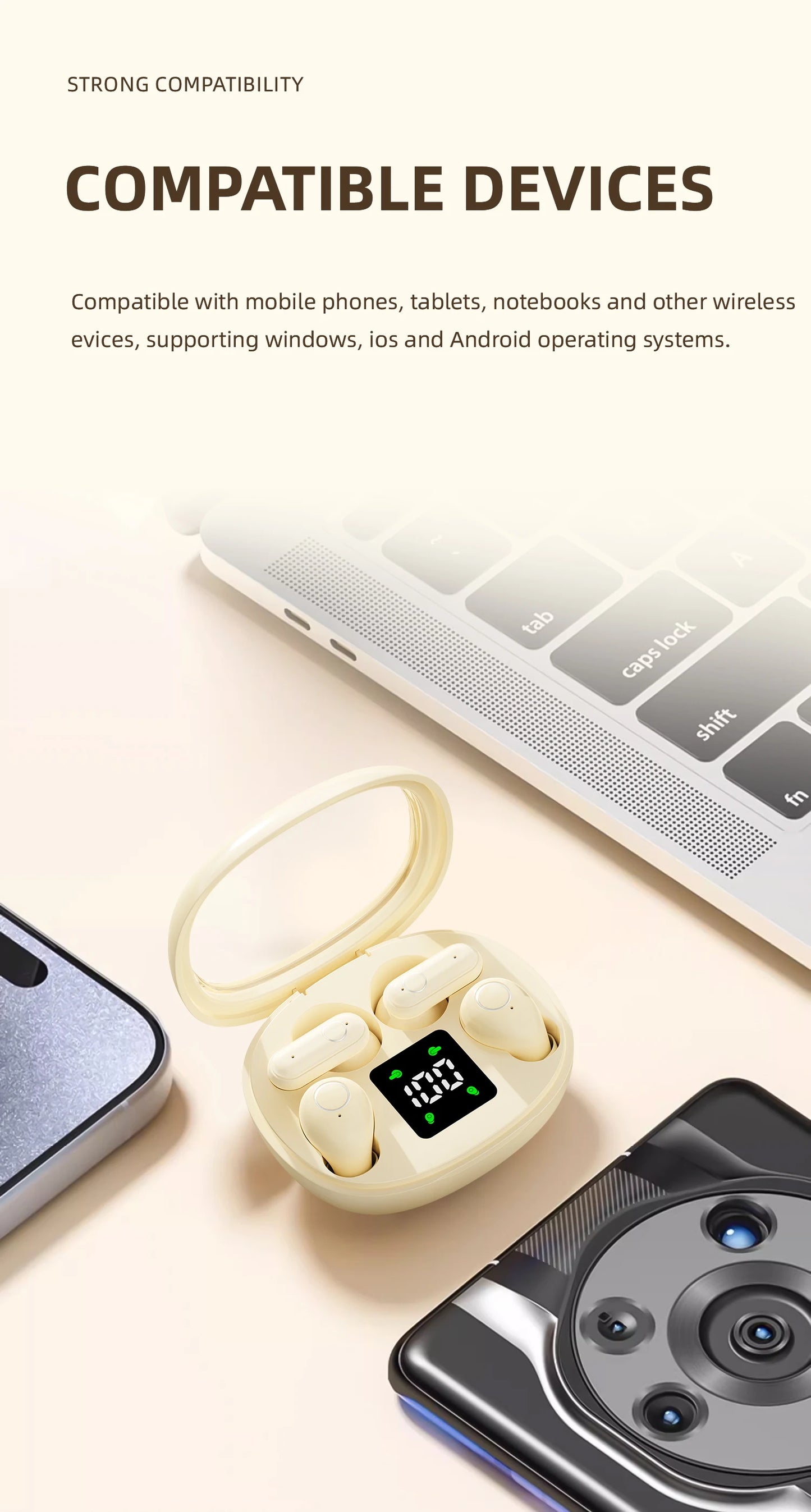Long Range Bluetooth Earphones Wireless for Sports Running