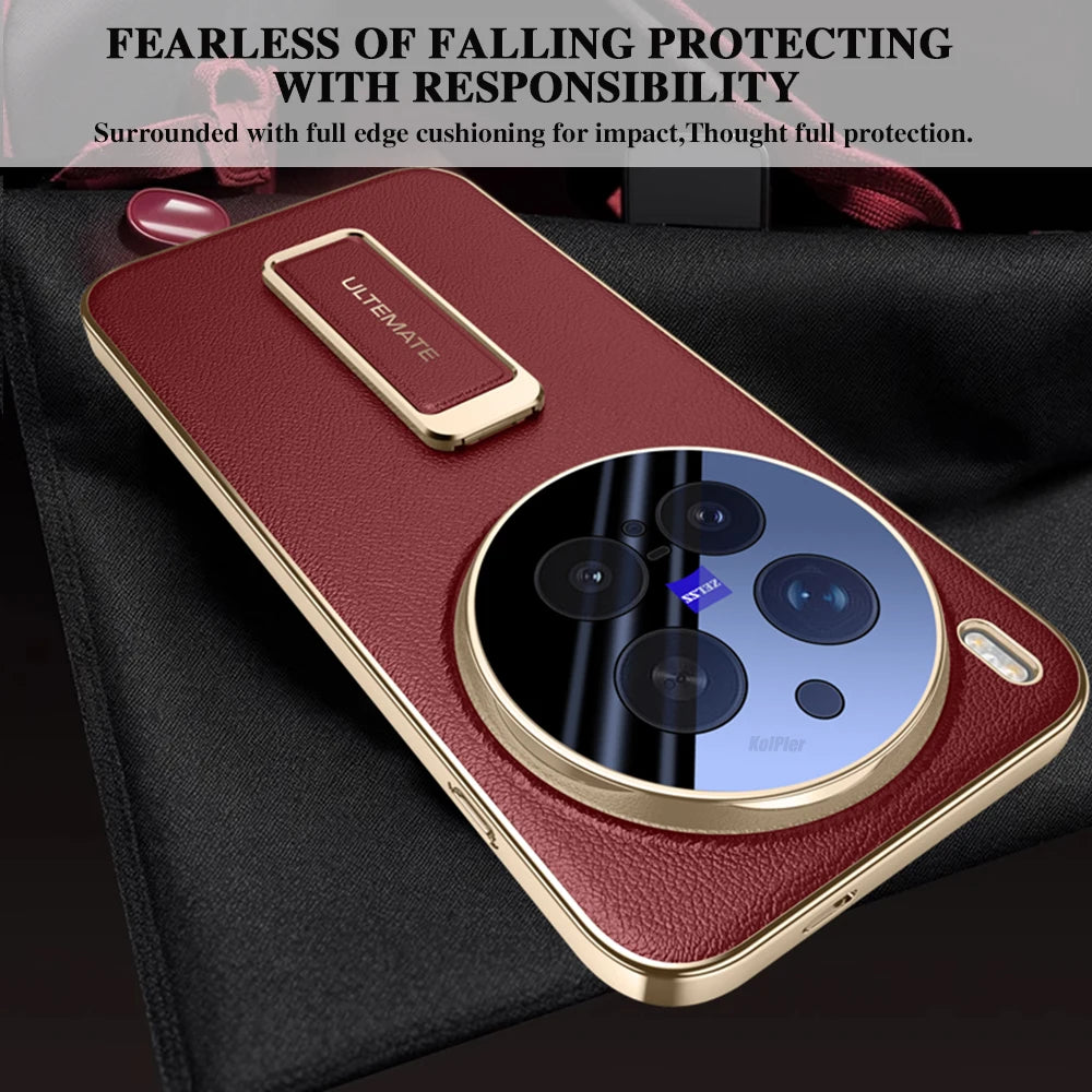 Funda trasera de cuero de lujo para VIVO X300 | Protección elegante