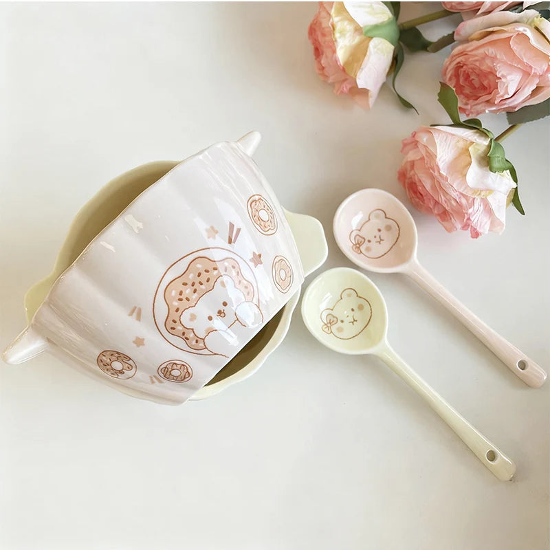 Cute Pumpkin-Shaped Ceramic Bowl Set | Perfect for Salads and Soups