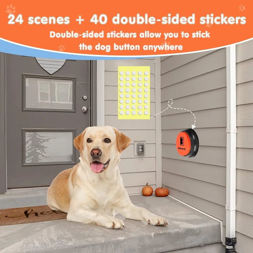 Botones para perros para comunicación, botones parlantes para perros, 8 botones de sonido grabables + 24 patrones de escenas + 1 alfombrilla para botones de perro + 16 pilas AAA