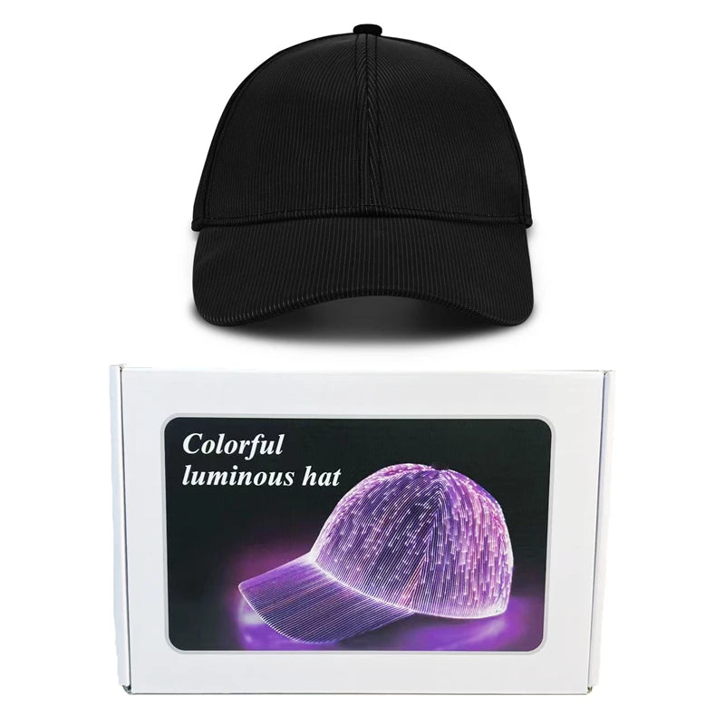 LED Fiber Optic Baseball Cap | Glowing Hip-Hop Hat for Parties