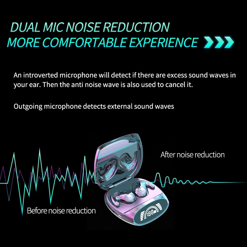 Mini Sleep Invisible Earbuds | Bluetooth 5.3 Noise Cancelling Headphones