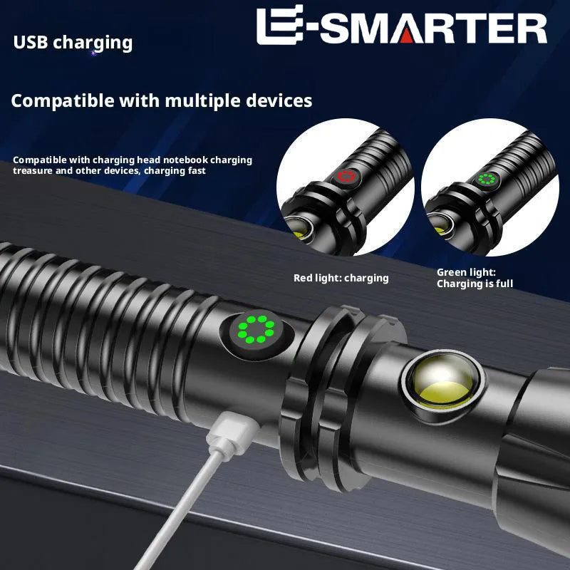 Rechargeable Tactical Flashlight | Self-defense Torch & Window Breaker
