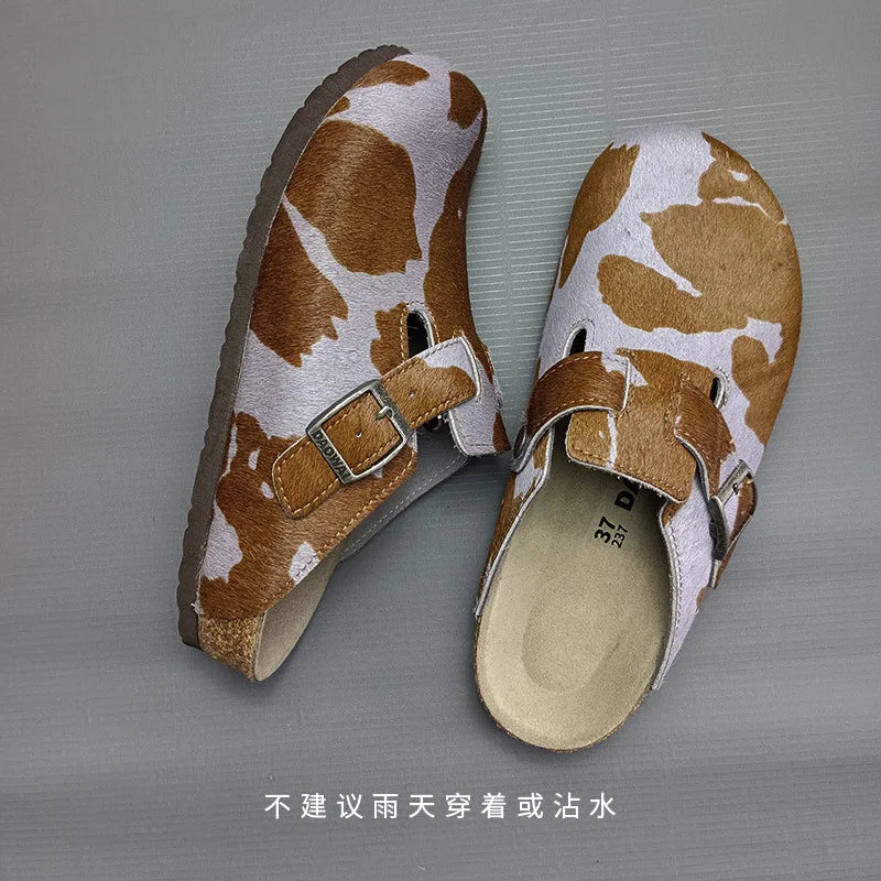 Comfortable Genuine Leather Slip-On Clogs with Arch Support