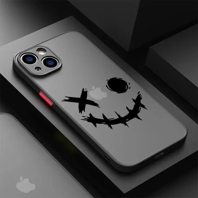Clear Matte Smiling Devil Phone Case | Shockproof Luxury Cover