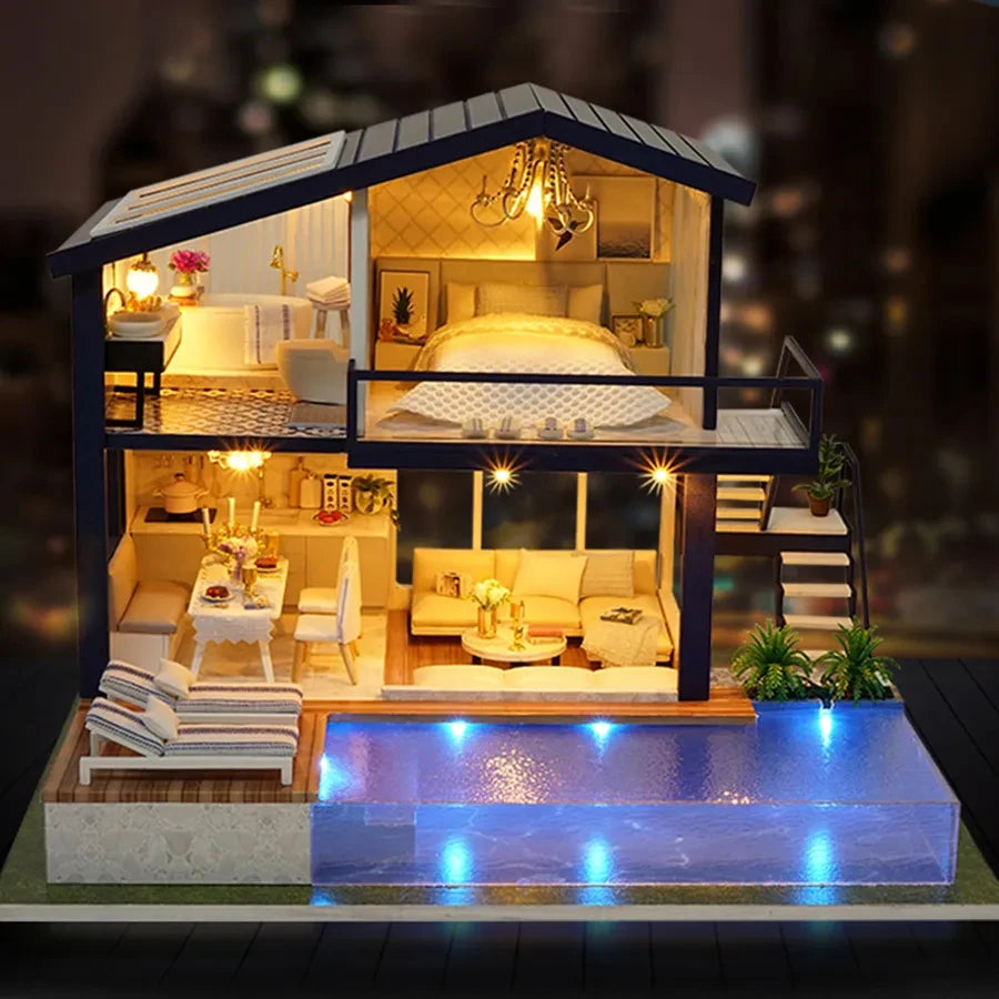 Kit de casa de muñecas en miniatura DIY | Diversión creativa para niños