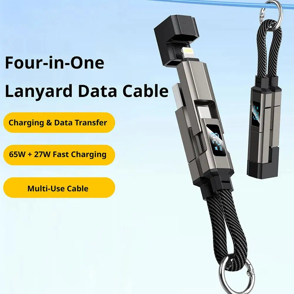 4 in 1 Keychain Charging Cable | Versatile USB C Cable with Display