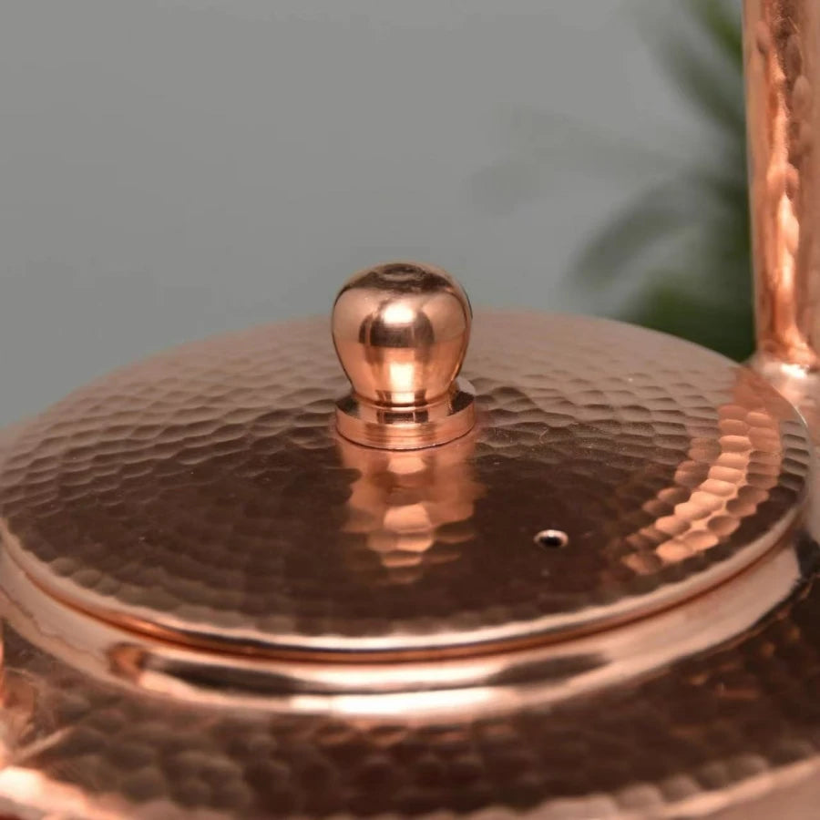 Vintage Copper Coffee Pot | Handcrafted Teapot with Lid