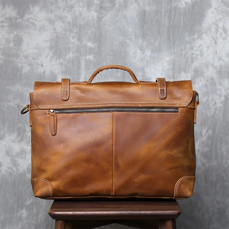 Retro Leather Commuter Handbag | Stylish & Versatile Bag for Men