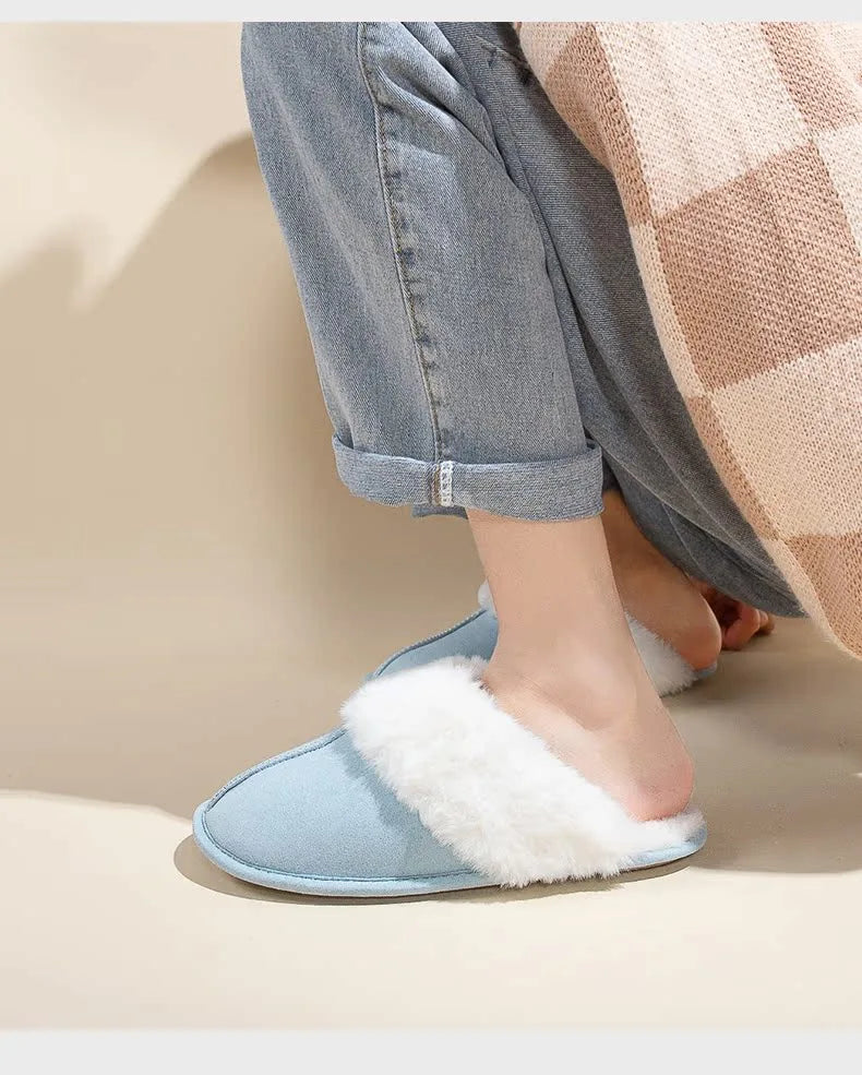 Cozy Women's Fuzzy Lined Indoor Slippers | Warm Anti-Slip Comfort