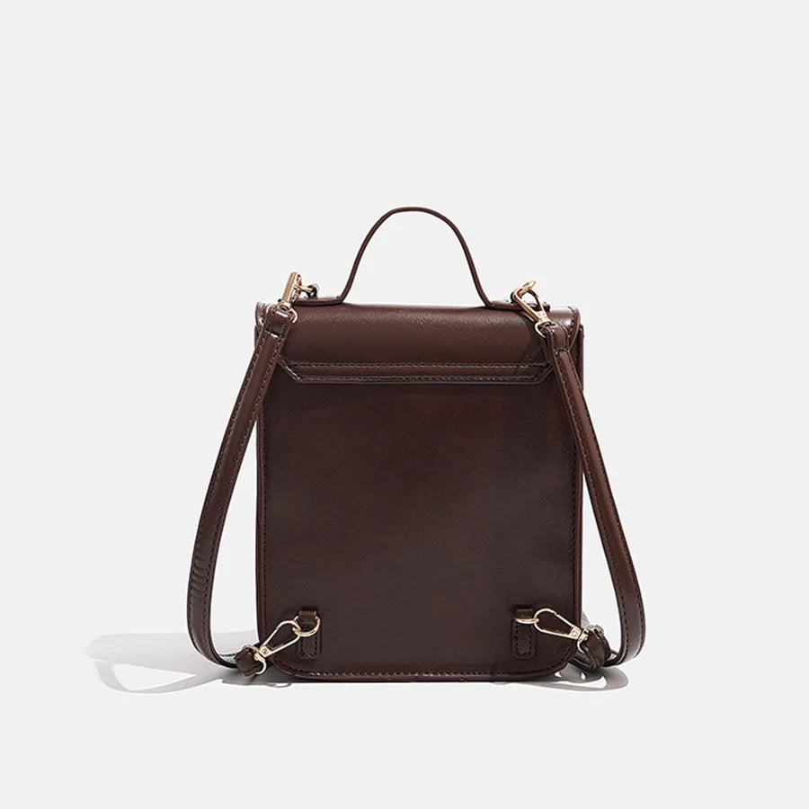 Stylish Women's Small PU Leather Crossbody Backpack | Perfect for School