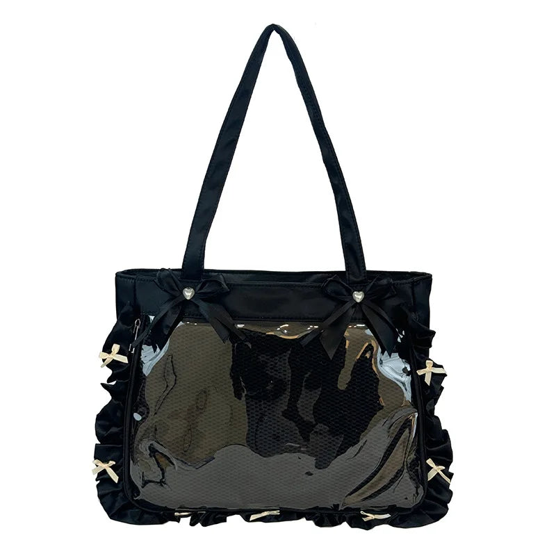 Bolsa Bandolera de Anime Estilo Preppy de Gran Capacidad para Mujer