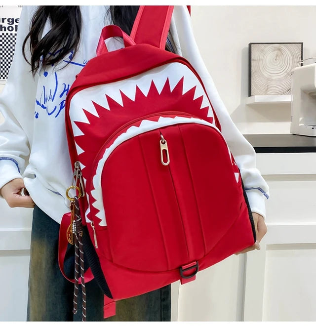 Luminous Shark Mouth Backpack | Large Capacity USB Laptop Bag