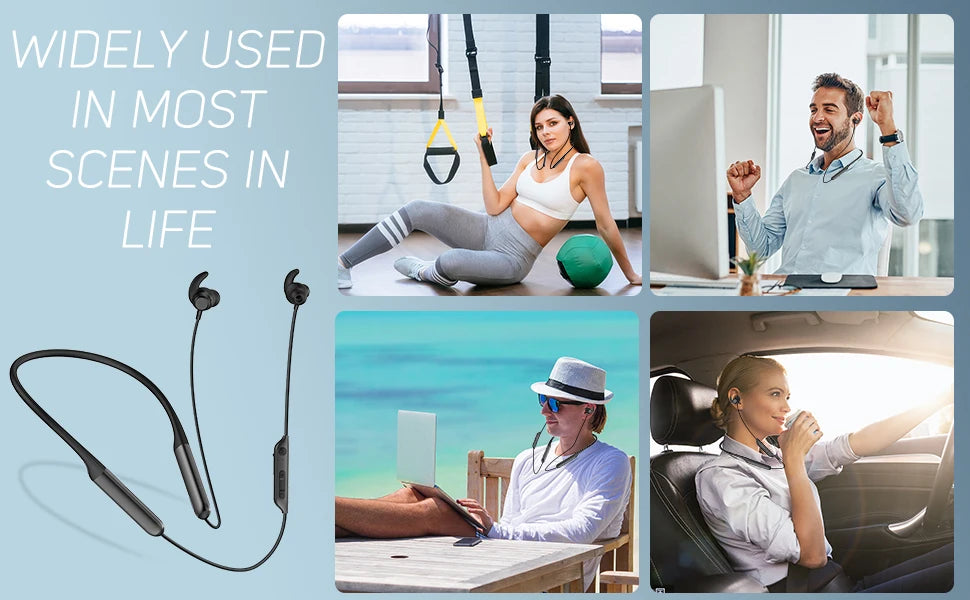 Bluetooth Wireless Headset | 100 Hours Playtime & Noise-Cancellation