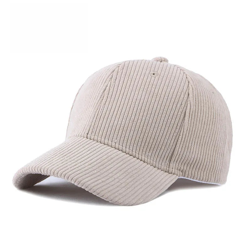 Unisex Solid Corduroy Baseball Cap | Vintage Snapback Trucker Hat