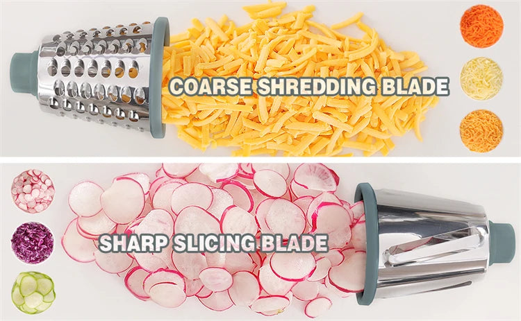 Versatile 3-in-1 Rotary Cheese Grater | Manual Vegetable Slicer
