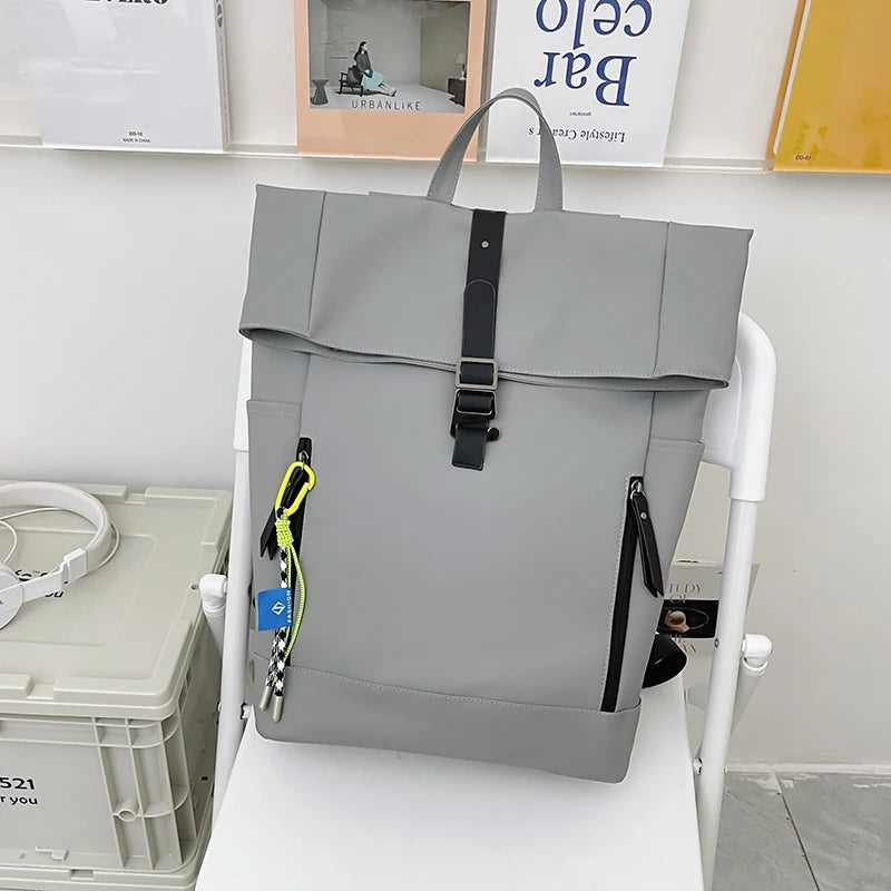 Women's Large Nylon Roll Top Backpack | Versatile Travel Companion