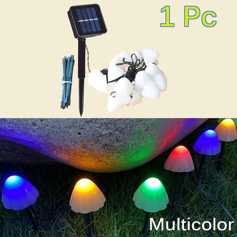 LED Solar Garden Fairy Lights | Outdoor Decorative Mushroom Lights