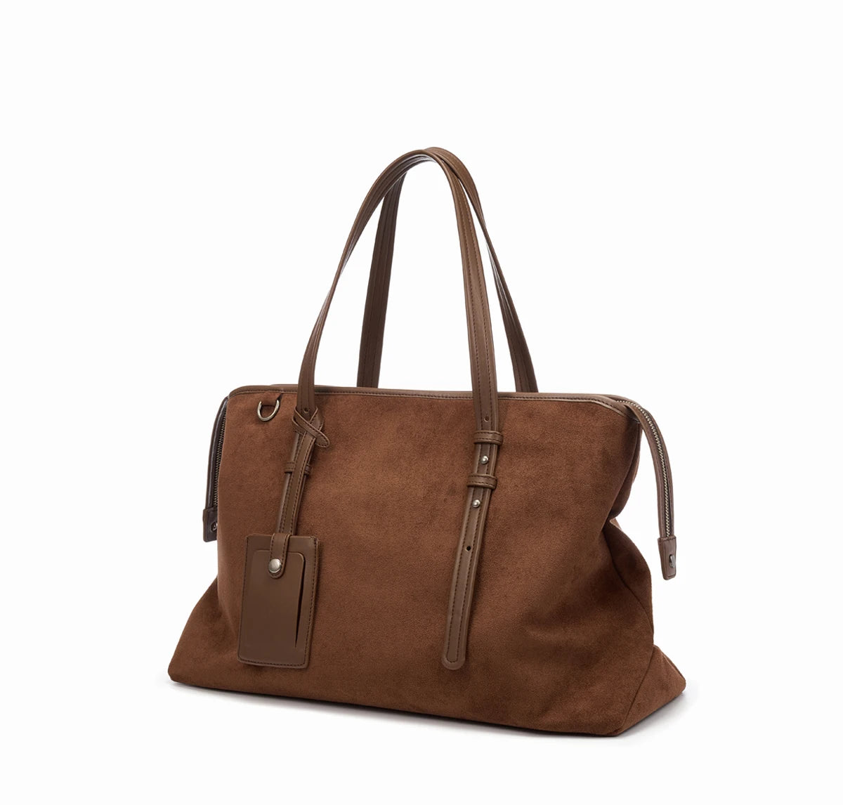 Elegant Black Suede Tote Bag | Stylish Large Capacity Unisex Handbag