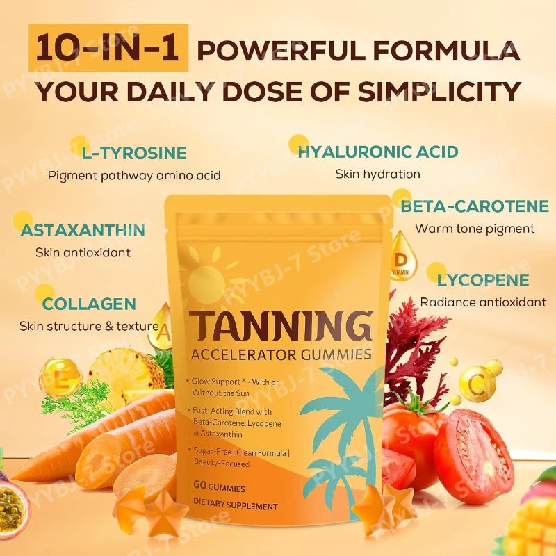 Sunless Tanning Gummies with Astaxanthin & Vitamins | Dewy Glow