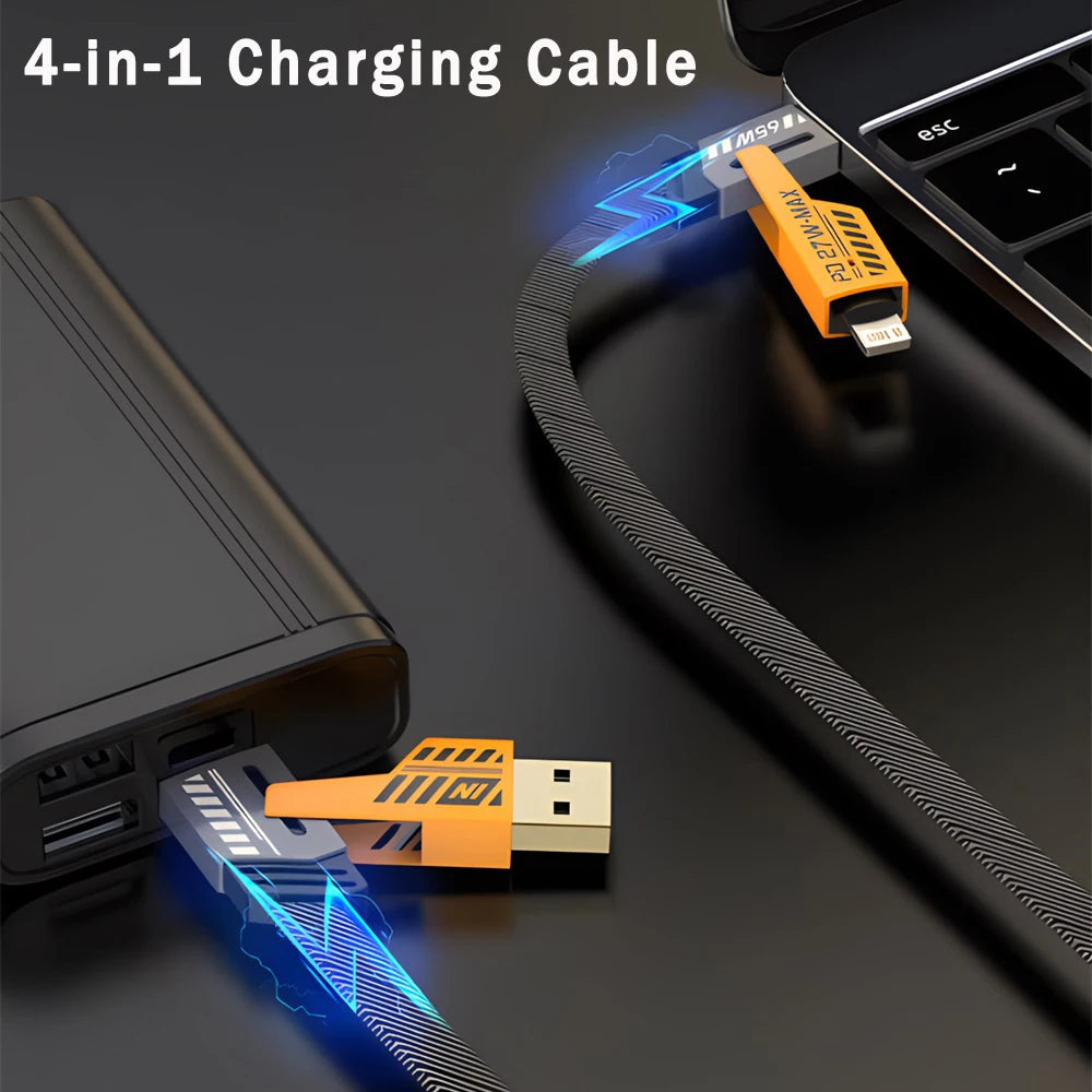 4-in-1 1-2PCS 1M 65W Type C USB Fast Charging Cable For iPhone 15 14 13 12 11 Pro Max iPad PD 27W USB C Cable
