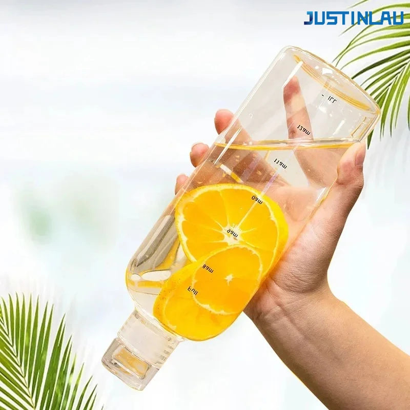 Transparent Borosilicate Glass Water Bottle | Portable Travel Cup