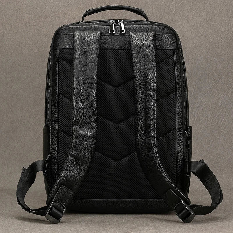 Stylish 15.6" Leather Backpack | Waterproof Travel & School Bag