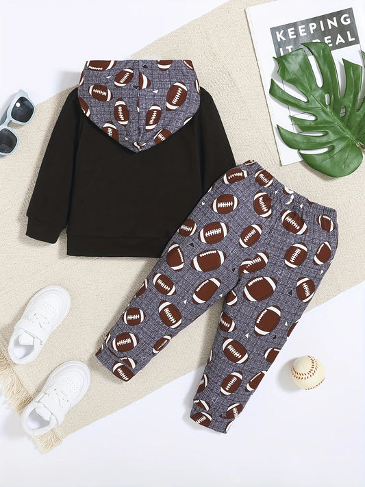 Conjunto casual de sudadera con capucha y pantalones para bebé niño | Uso en primavera y otoño
