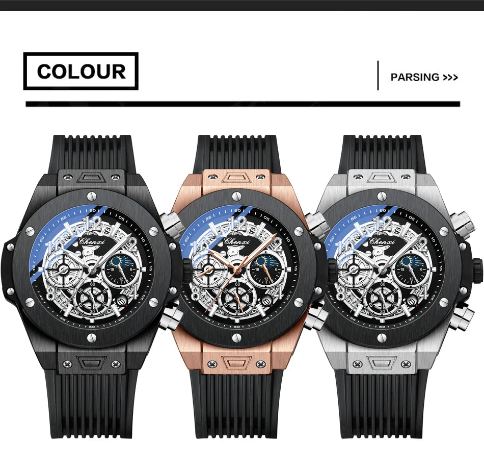 Men's Multifunctional Waterproof Sports Watch | Luminous Quartz Timepiece