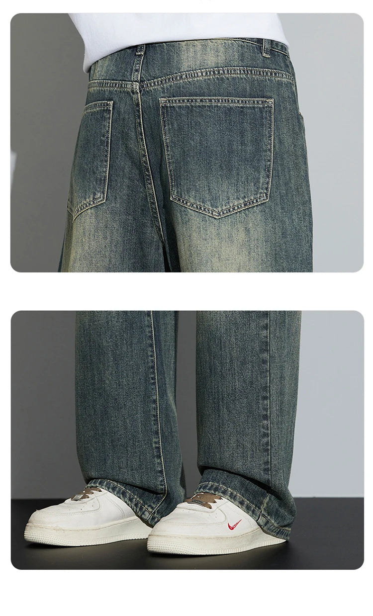 Baggy Men's Wide Leg Jeans | Retro Loose Fit Streetwear Style