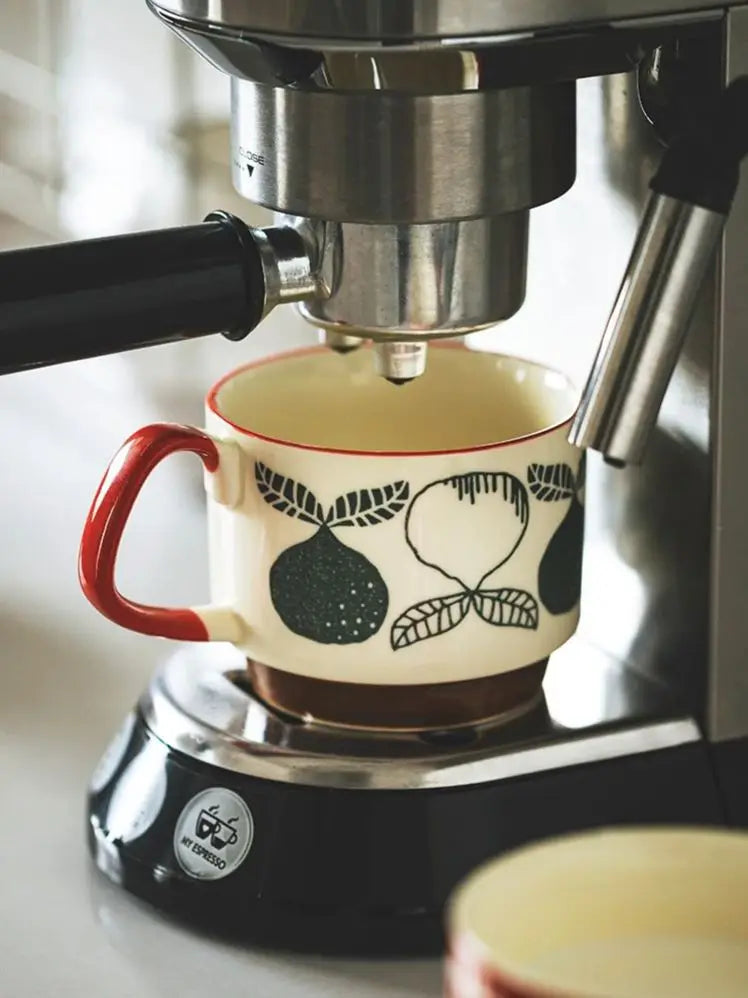 Retro Ceramic Flower Coffee Mug Set | Perfect for Tea & Oats
