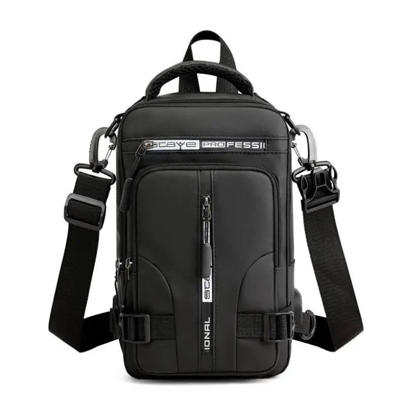 New Chest Bag Men's USB Charging Multi functional Fashion Casual One Shoulder Crossbody Sports Oxford Cloth Backpack