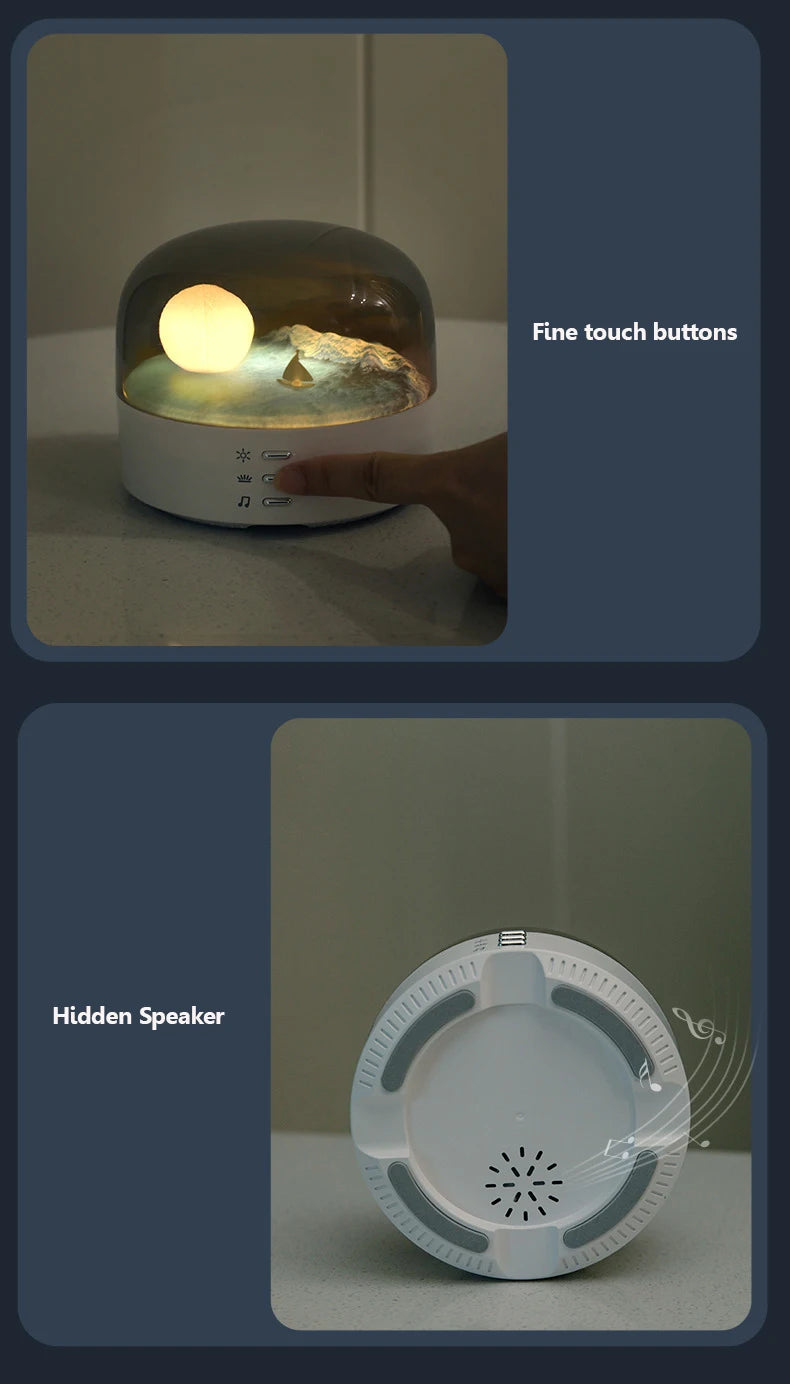 Mini Portable Bluetooth Speaker with Dimming Ambient Light