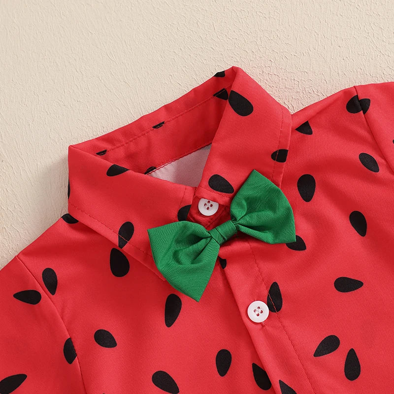 Toddler Summer Outfit Set with Watermelon Pattern | Cute Boys Clothes