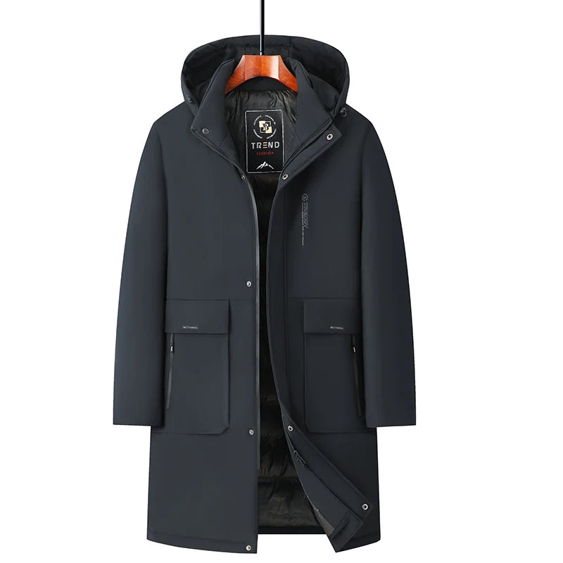 Chaqueta casual de cuero sintético para hombre | Abrigo elegante de invierno