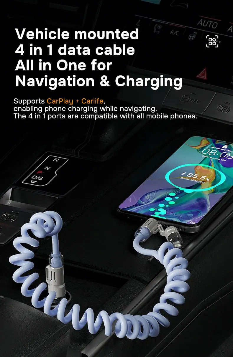 240W 4 in 1 USB Charger Cable | Fast and Versatile Charging