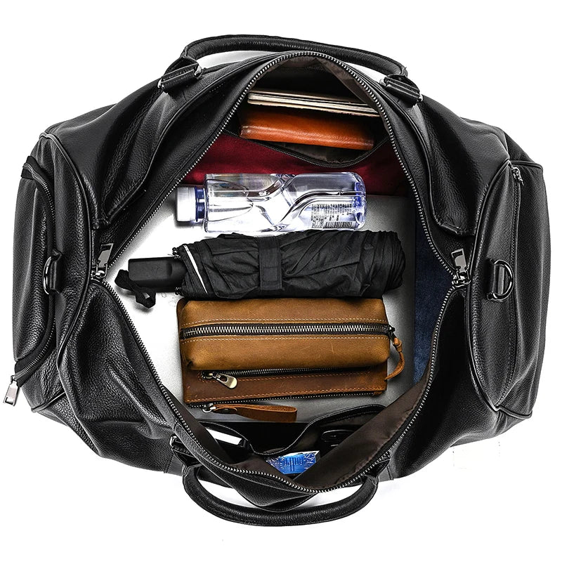 Luxury Genuine Leather Travel Bag for Men & Women | Versatile Duffle