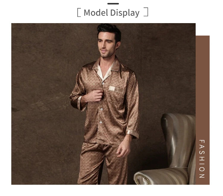 Men's Cozy Satin Pajama Set | Soft Floral Sleepwear