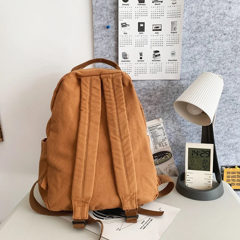 Casual Canvas Backpack for Students | Trendy Unisex College Bag