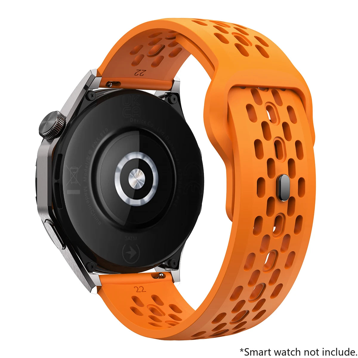 Breathable Sports Silicone Watch Strap - Replacement Bands for Smartwatches
