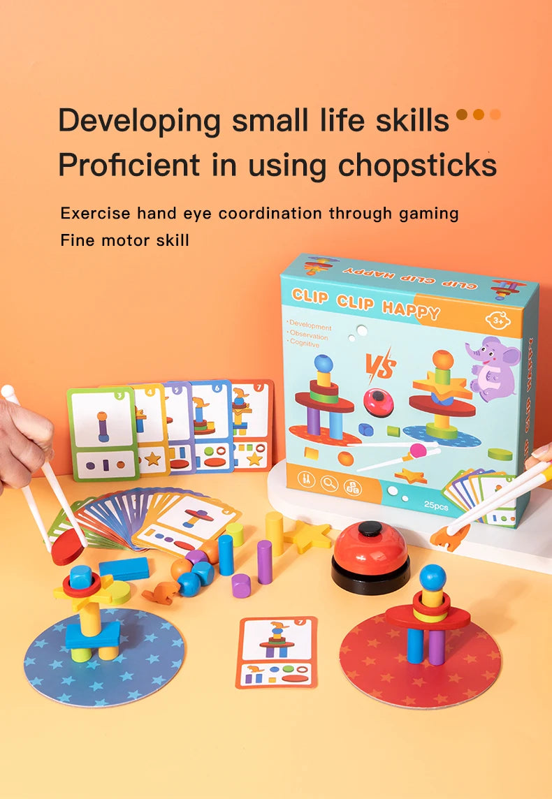 Wooden Clip Bead Game | Montessori Fine Motor Skills Toy