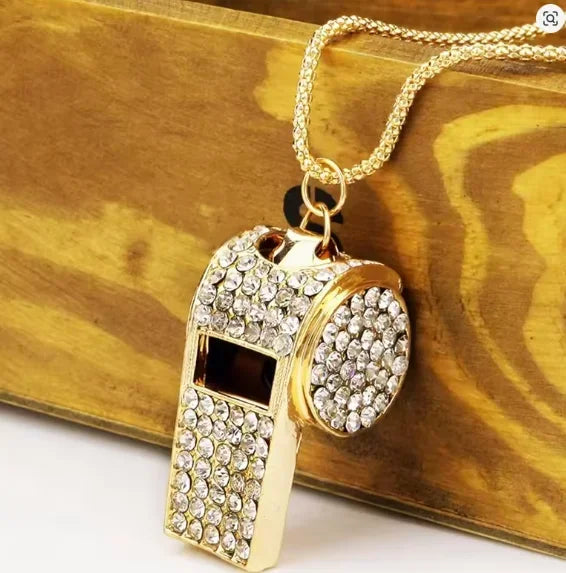 Hip Hop Twisted Rope Chain Whistle Necklace | Unique Pendant Jewelry