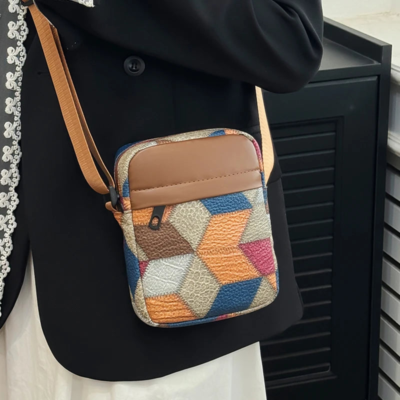 Multi-Color Patterned Adjustable-Strap Lightweight Bag for Daily Use
