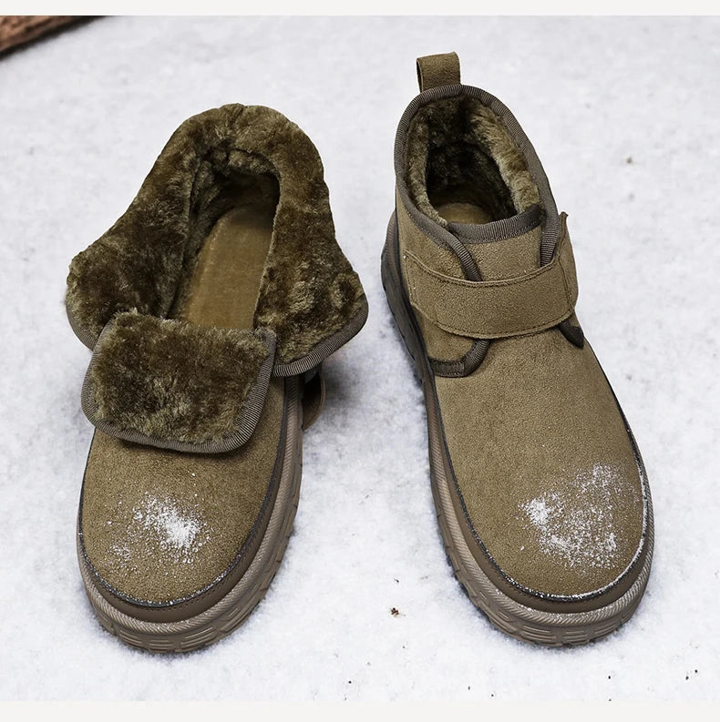 Men's Warm Fleece Lined Snow Boots | Mid-Calf Ankle Winter Shoes
