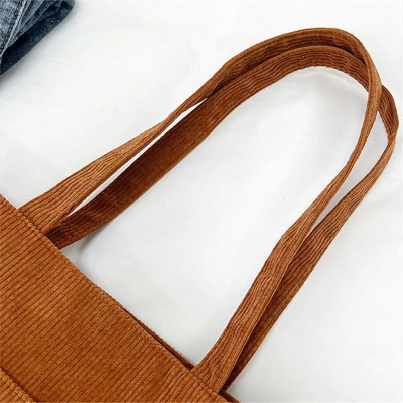 Stylish Women's Corduroy Shoulder Tote Bag | Large Capacity Handbag