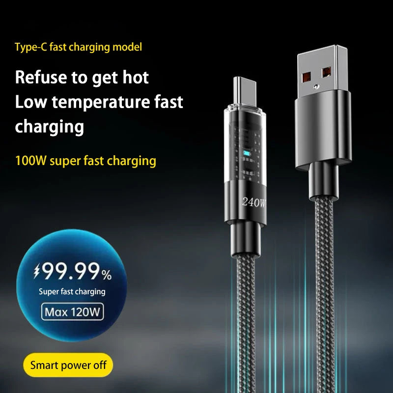 Super Fast Charging USB C Cable | 240W Dual Type C Charger