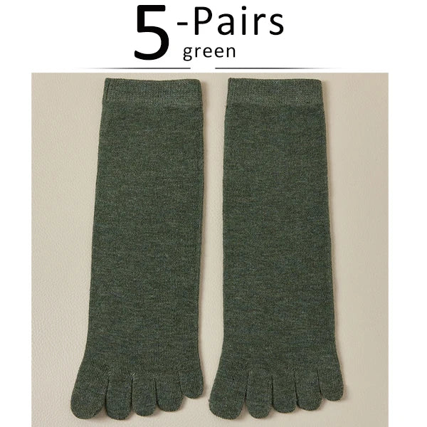 5 Pairs Women's 5 Finger Socks | Comfortable Cotton Toe Socks